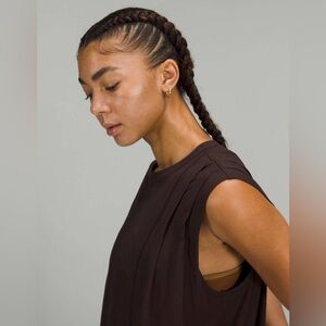 Lululemon Modal Pleated Shoulder Tank Top French Press Size 12 or 14 brown
